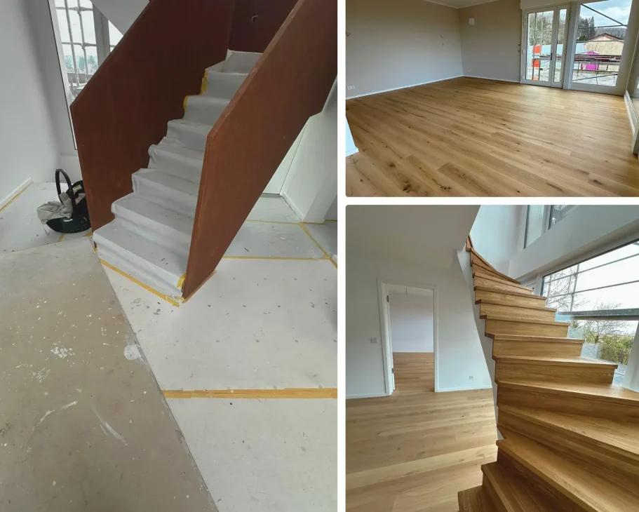 Bauendreinigung und Bauschlussreinigung - R&B Dienstleistungen Vorher-Nachher-Vergleich bei einer Bauendreinigung - Jetzt Reinigung nach Renovierung oder Sanierung anfragen hessenweit